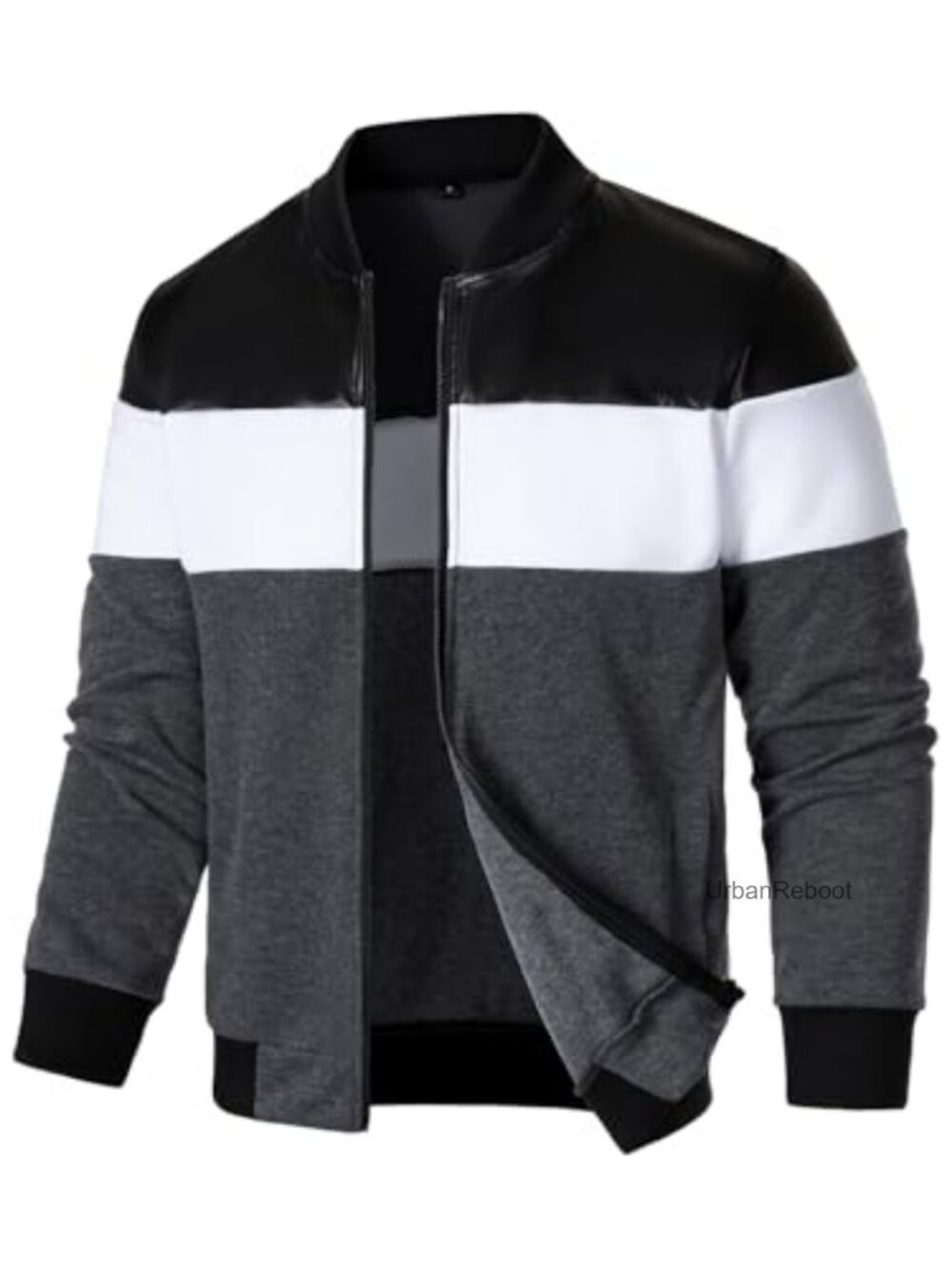 Lightweight Bomber Jacket Faux Leather Varsity Zipper Casual Coat